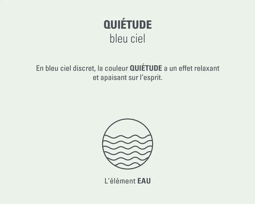 Couleur Quiétude bleu ciel et symbole de l''élément eau