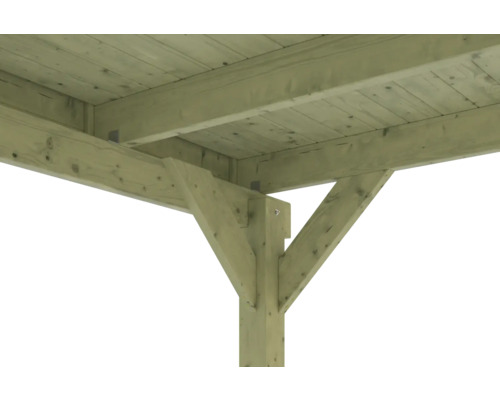Vue détaillée d''une structure en bois pour l''extérieur