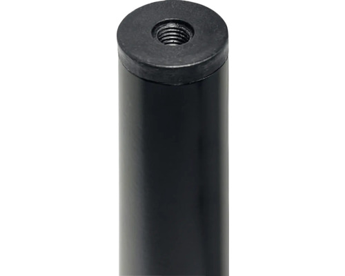 Vue détaillée d''un pied de table noir avec filetage