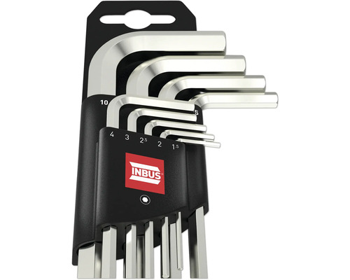 Jeu de clés Allen de différentes tailles dans un support