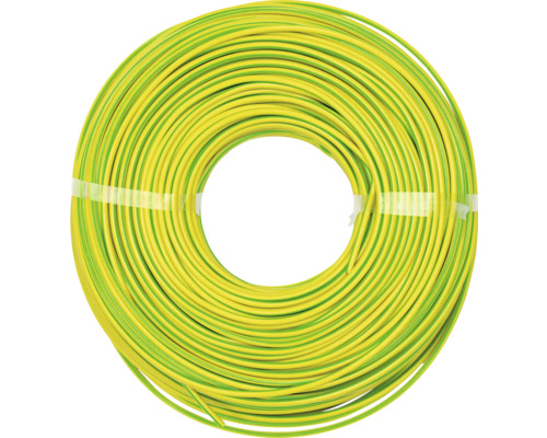 Câble électrique jaune-vert sur une bobine