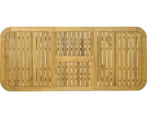 Plateau de table en teck avec motif à lattes