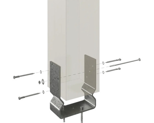 Support de poteau avec vis pour construction en bois