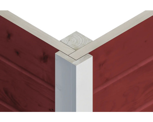 Vue détaillée d''un angle de maison avec un revêtement en bois