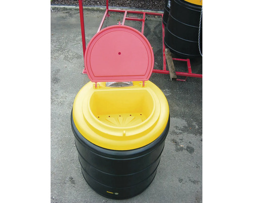 Streugutbehälter mit offenem Deckel