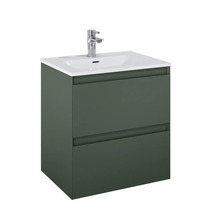 Waschtischunterschrank mit zwei Schubladen und Aufsatzwaschbecken