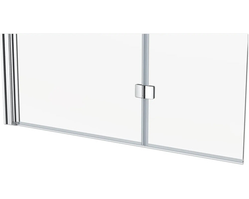 Detailansicht einer Duschkabine mit Echtglas und einem Griff