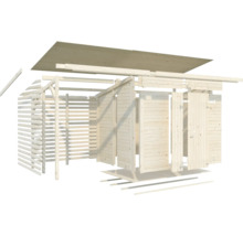 Gartenhaus Palmako Leif 4,5+2,9 m² inkl. Fußboden 467 x 187 cm natur
