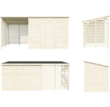 Gartenhaus Palmako Leif 4,5+2,9 m² inkl. Fußboden 467 x 187 cm natur