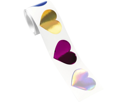 Rouleau d''autocollants en forme de cœur