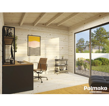 Gartenhaus Palmako Ines 11,1 m² Schiebetür Isolierglas inkl. Fußboden 434 x 379 cm natur