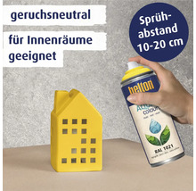 Helton Aqua Farbspraydose mit gelbem Haus, geeignet für Innenräume, geruchsneutral, Sprühabstand 10 bis 20 Zentimeter