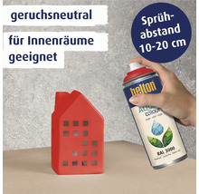 Helton Colours Aqua Lackspraydose mit rotem Hausmodell, geruchsneutral und für Innenräume geeignet