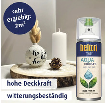 Belton Free Aqua Colours Sprühlackdose mit dekorativen Elementen.
