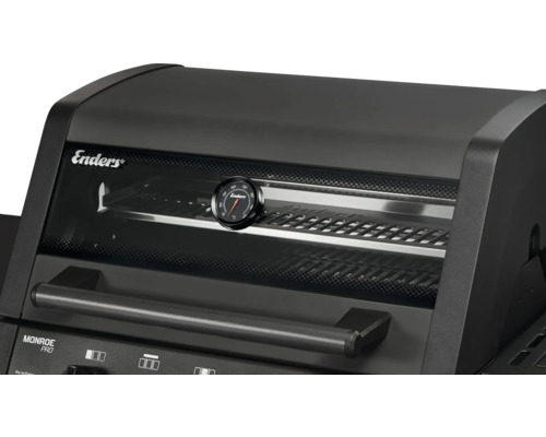 Vue détaillée d''un barbecue à gaz Enders Monroe Pro avec thermomètre