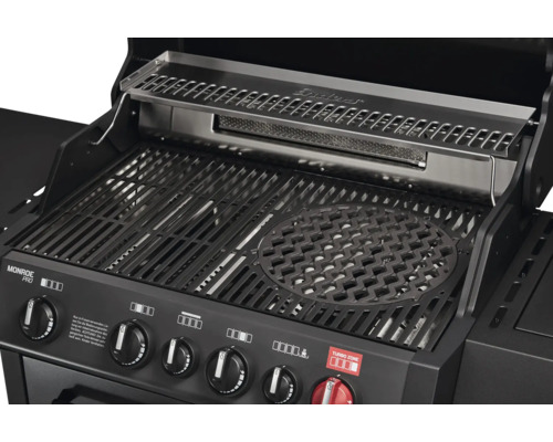 Grill à gaz avec grille de cuisson et grille de maintien au chaud