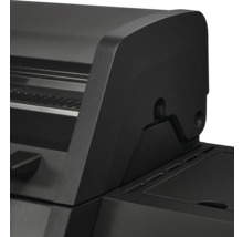 Detailansicht eines schwarzen Gasgrills