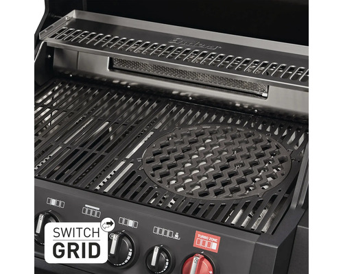 Gril avec support de maintien au chaud et système Switch Grid