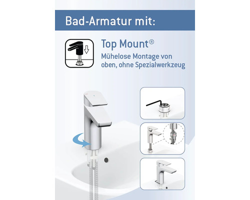 Badezimmerarmatur mit Top Mount System zur einfachen Montage
