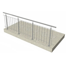 Pertura Geländer-Komplettset Vesta Edelstahl mit Rundstäben für Bodenmontage B: 3 m