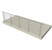 Pertura Geländer-Komplettset Vesta Edelstahl mit Rundstäben für Bodenmontage B: 4 m