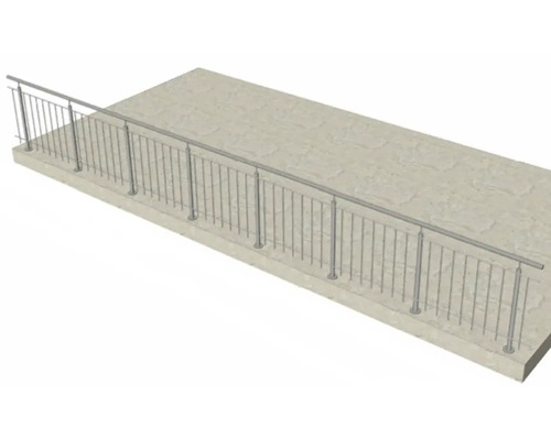 Garde-corps métallique sur une structure en béton