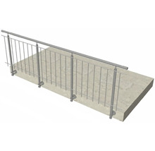 Pertura Geländer-Komplettset Vesta Edelstahl mit Rundstäben für Seitenmontage B: 3 m