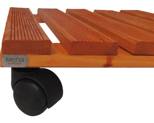 Support à plantes à roulettes en bois avec roulettes et logo Siena Garden