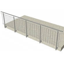 Pertura Geländer-Komplettset Vesta Edelstahl mit Rundstäben für Seitenmontage B: 4 m
