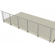 Pertura Geländer-Komplettset Vesta Edelstahl mit Rundstäben für Seitenmontage B: 5 m