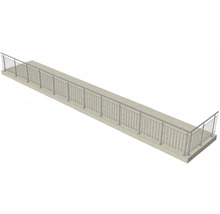 Pertura Geländer-Komplettset Vesta L-Form Edelstahl mit Rundstäben für Bodenmontage B: 13 m