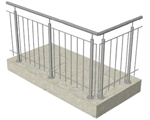 Garde-corps métallique sur base en béton
