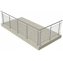 Pertura Geländer-Komplettset Vesta L-Form Edelstahl mit Rundstäben für Bodenmontage B: 6 m
