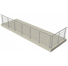 Pertura Geländer-Komplettset Vesta L-Form Edelstahl mit Rundstäben für Bodenmontage B: 8 m