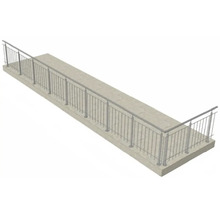 Pertura Geländer-Komplettset Vesta L-Form Edelstahl mit Rundstäben für Bodenmontage B: 10 m