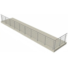 Pertura Geländer-Komplettset Vesta L-Form Edelstahl mit Rundstäben für Bodenmontage B: 11 m