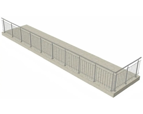 Illustration d''un chemin droit avec une balustrade en métal.