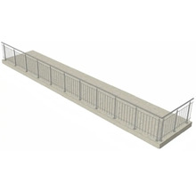 Pertura Geländer-Komplettset Vesta L-Form Edelstahl mit Rundstäben für Bodenmontage B: 12 m