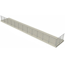 Pertura Geländer-Komplettset Vesta L-Form Edelstahl mit Rundstäben für Bodenmontage B: 14 m