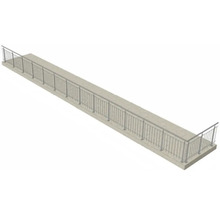 Pertura Geländer-Komplettset Vesta L-Form Edelstahl mit Rundstäben für Bodenmontage B: 15 m