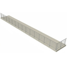 Pertura Geländer-Komplettset Vesta L-Form Edelstahl mit Rundstäben für Bodenmontage B: 16 m