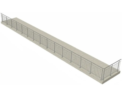 Illustration d''un pont en béton avec une balustrade en métal.
