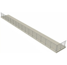 Pertura Geländer-Komplettset Vesta L-Form Edelstahl mit Rundstäben für Bodenmontage B: 18 m