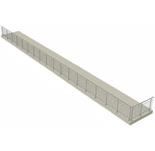 Pertura Geländer-Komplettset Vesta L-Form Edelstahl mit Rundstäben für Bodenmontage B: 19 m