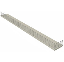 Pertura Geländer-Komplettset Vesta L-Form Edelstahl mit Rundstäben für Bodenmontage B: 20 m