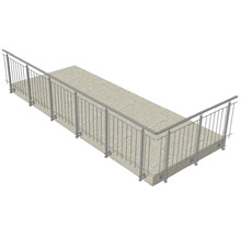 Pertura Geländer-Komplettset Vesta L-Form Edelstahl mit Rundstäben für Seitenmontage B: 7 m