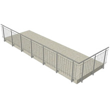 Pertura Geländer-Komplettset Vesta L-Form Edelstahl mit Rundstäben für Seitenmontage B: 8 m