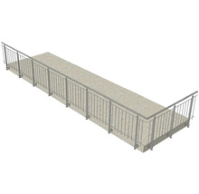 Pertura Geländer-Komplettset Vesta L-Form Edelstahl mit Rundstäben für Seitenmontage B: 9 m