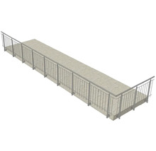Pertura Geländer-Komplettset Vesta L-Form Edelstahl mit Rundstäben für Seitenmontage B: 10 m