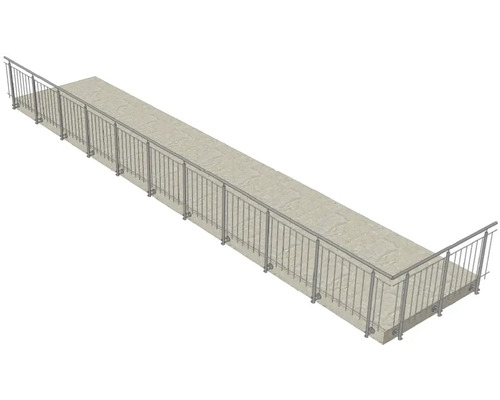 Longue rampe avec rambarde pour un environnement sans obstacle